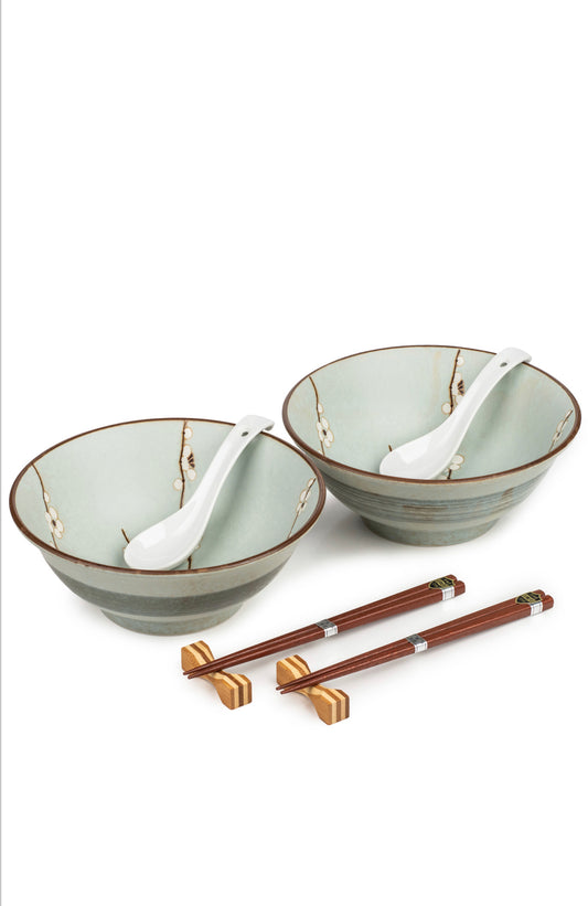 Soushun Cherry Blossom Japanese Ramen Bowl Set