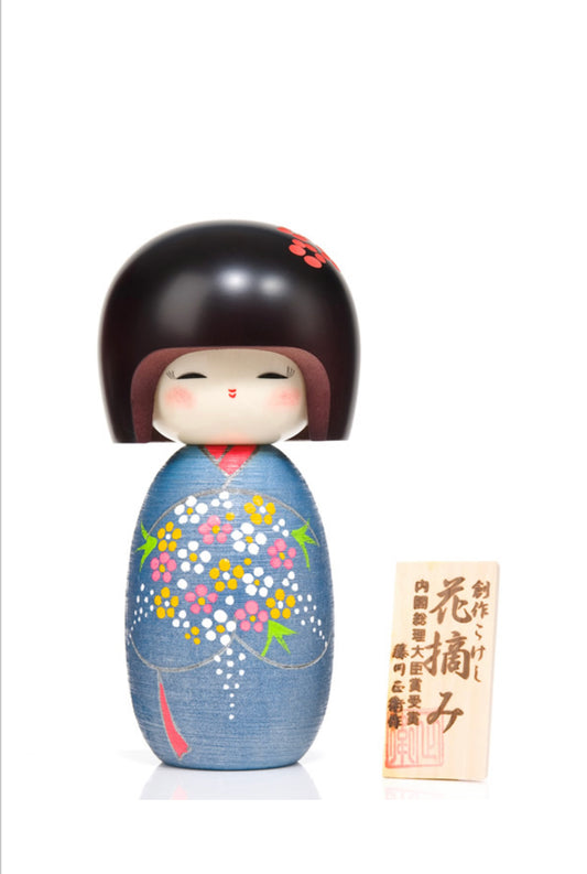 Bunch of Flowers Large Kokeshi Doll