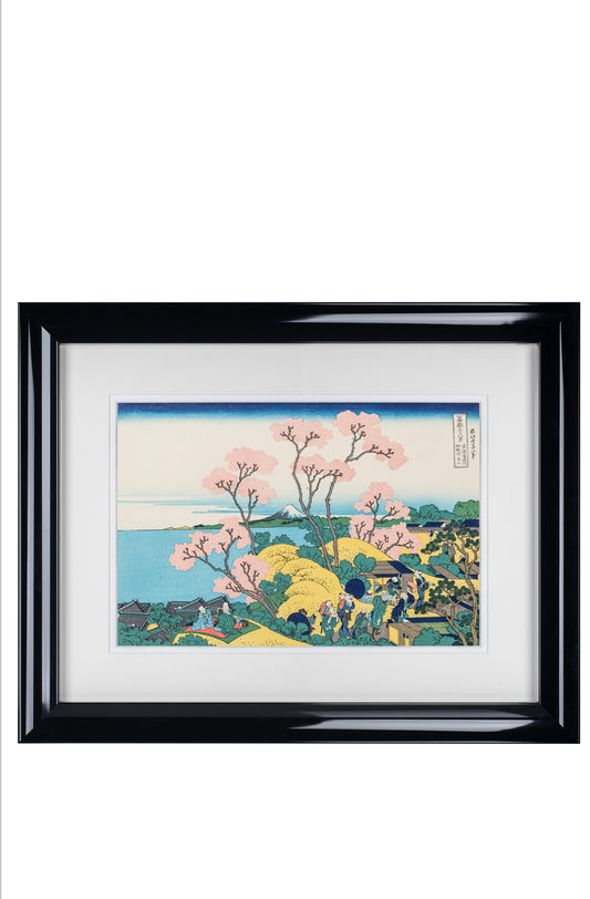 Framed Mount Fuji from Shinagawa Woodblock Print