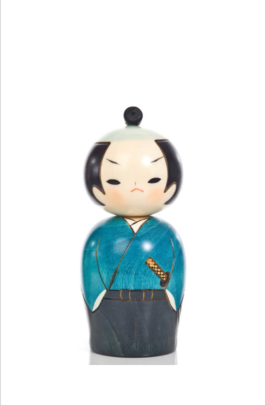 Samurai Japanese Warrior Kokeshi Doll