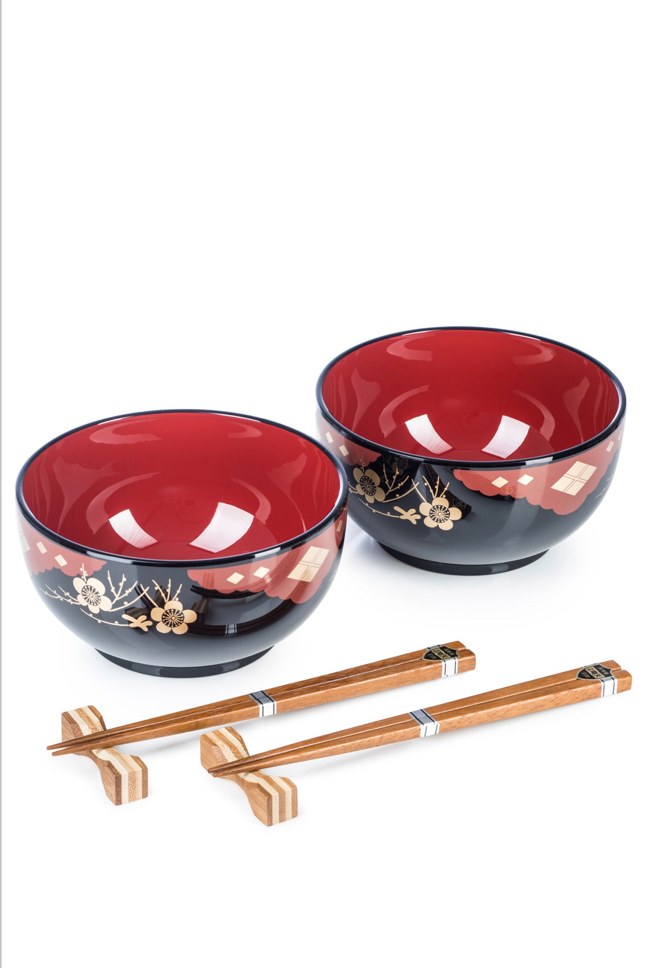 Black Lacquer Japanese Noodle Bowl Set