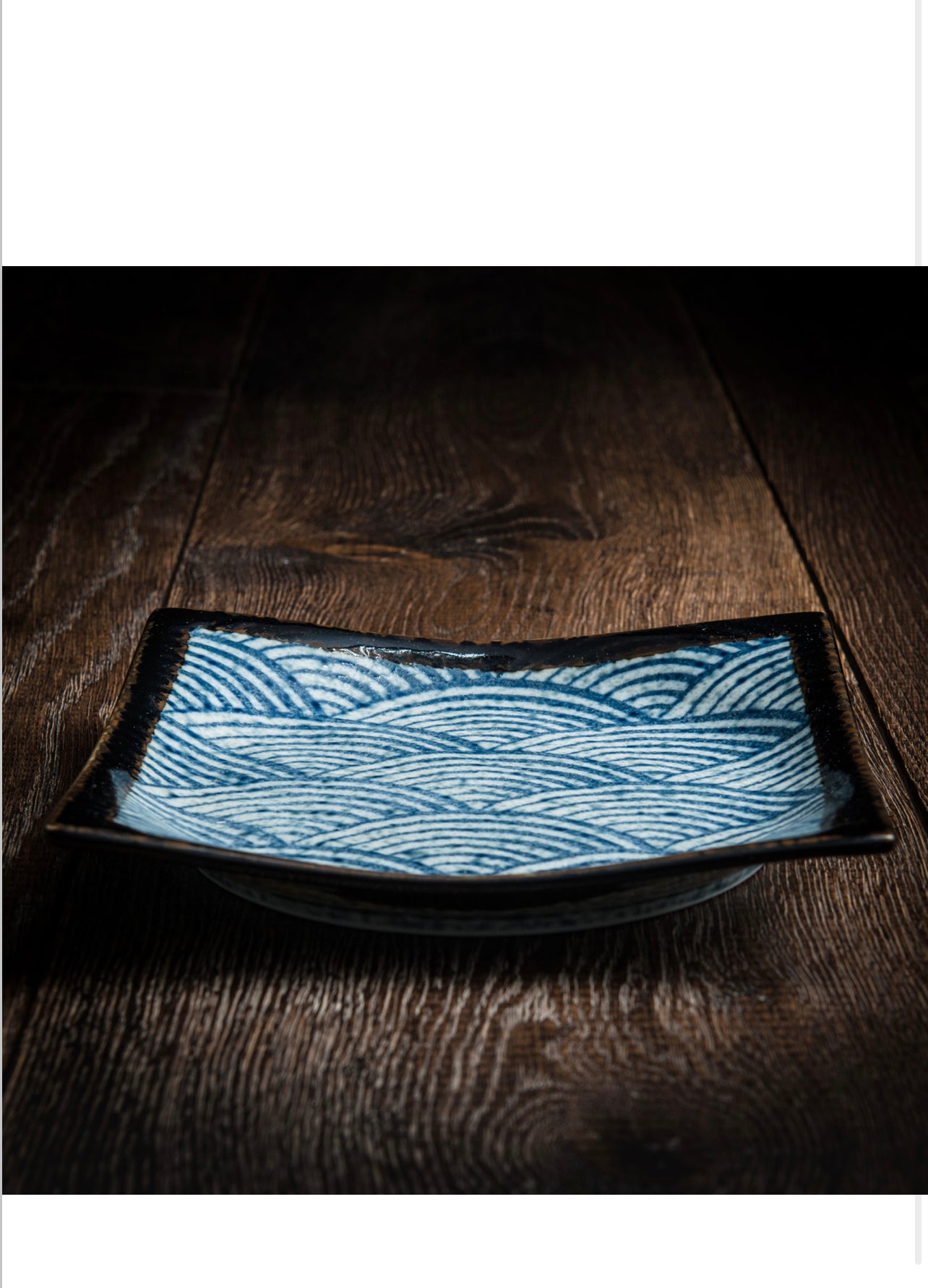 Large Seikaiha Square Japanese Serving Platter
