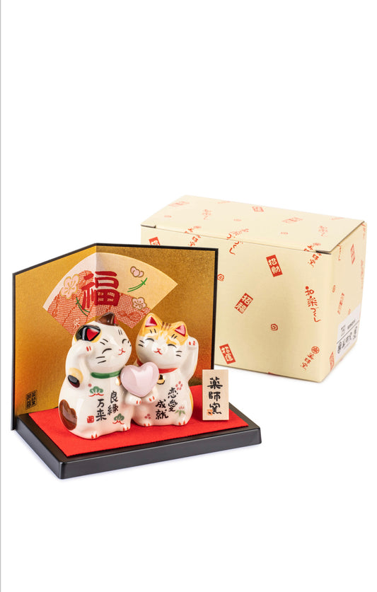 Loving Couple Japanese Lucky Cat Gift Set