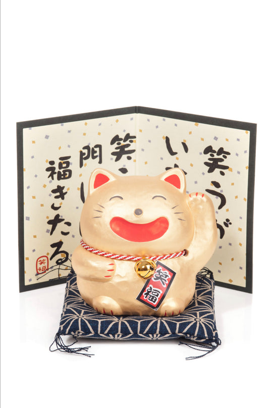 Big Smile Gold Japanese Lucky Cat