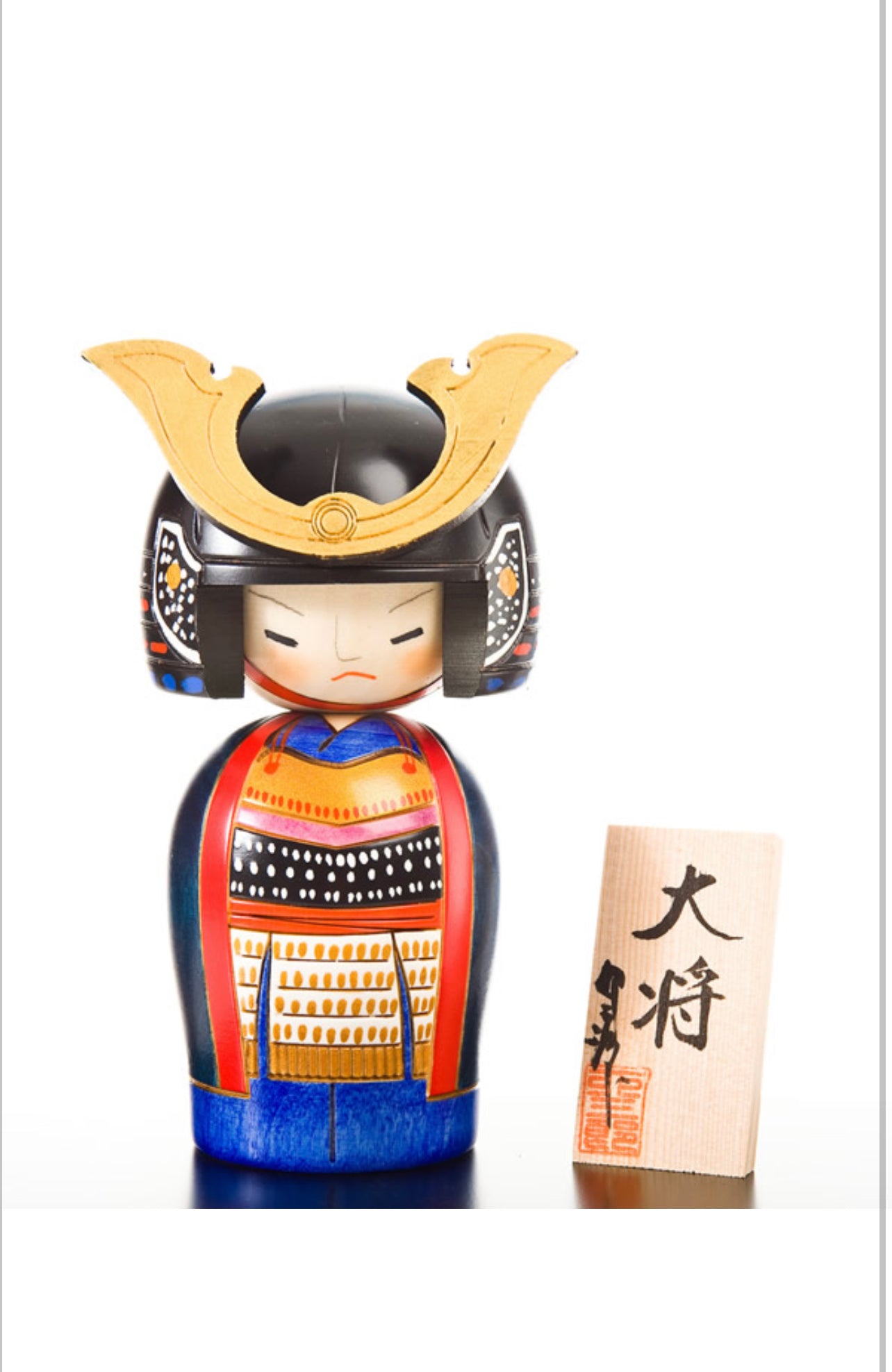 Samurai General Japanese Kokeshi Doll