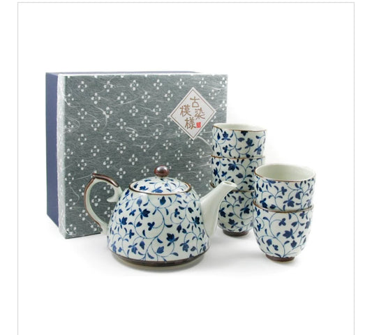 Shizen Blue Japanese Teapot & Teacup Set