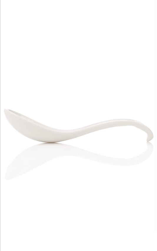 White Ceramic Japanese Soup Spoon