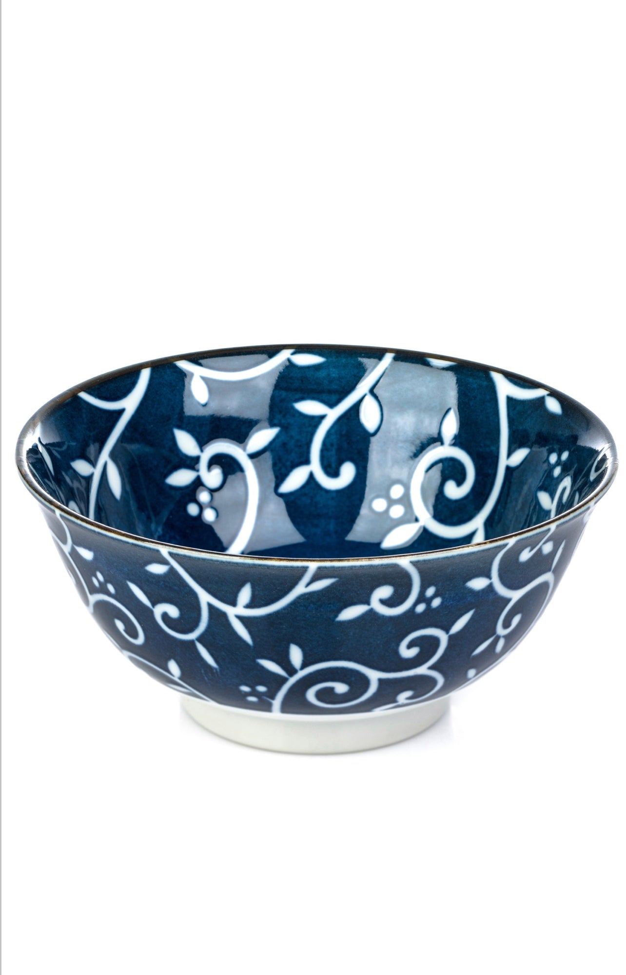 Blue Karakusa Ceramic Japanese Tayou Bowl