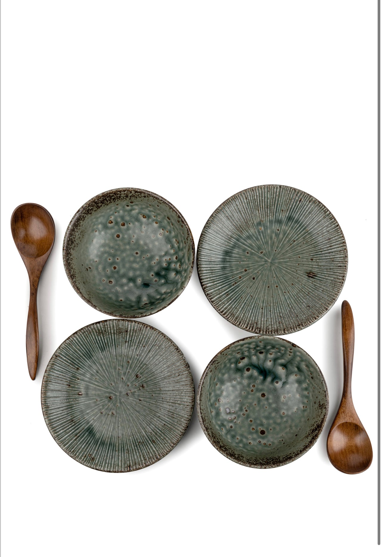 Green Wabi Sabi Premium Japanese Bowl and Plate Set