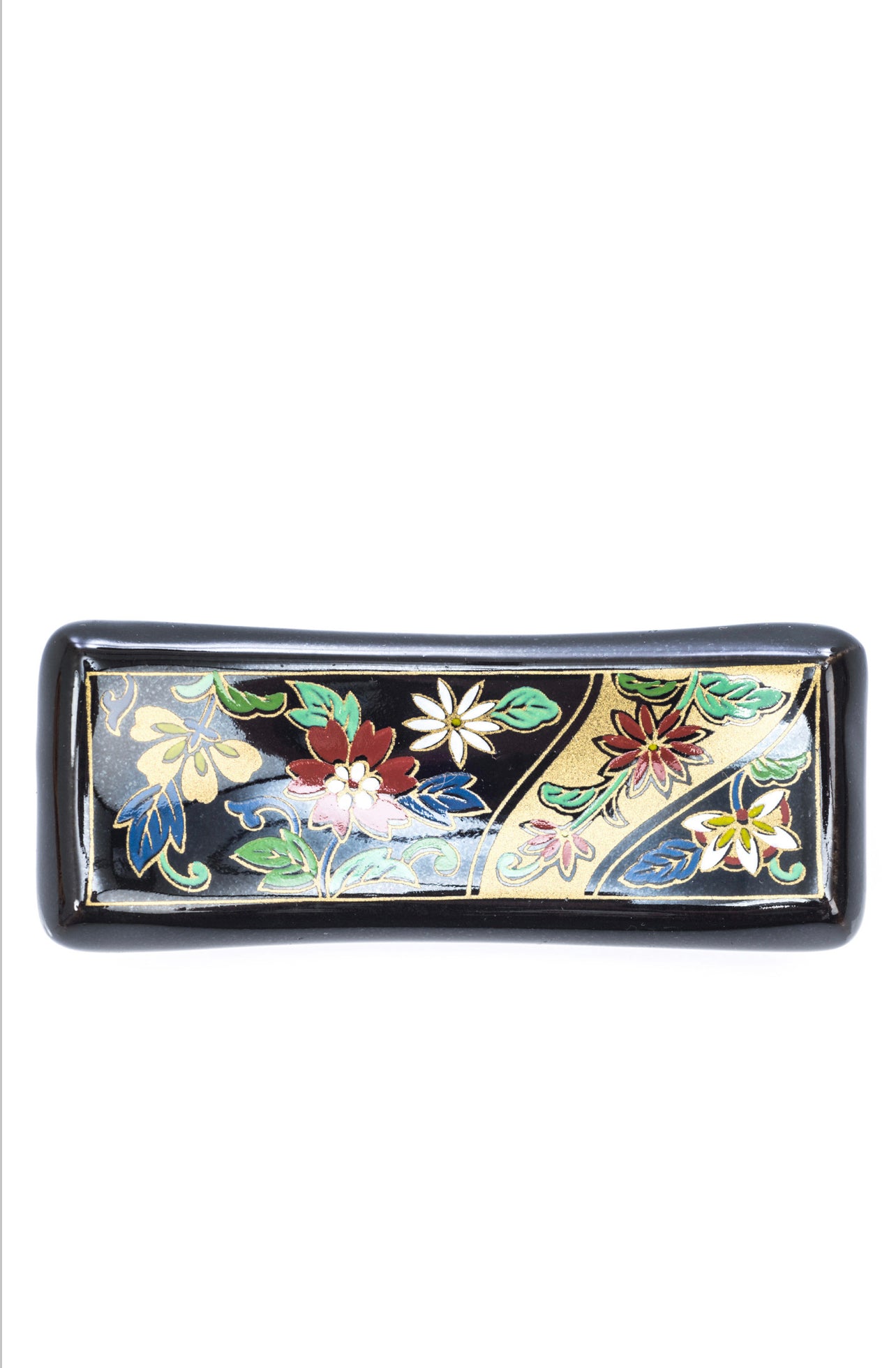 Black Floral Japanese Chopstick Rest