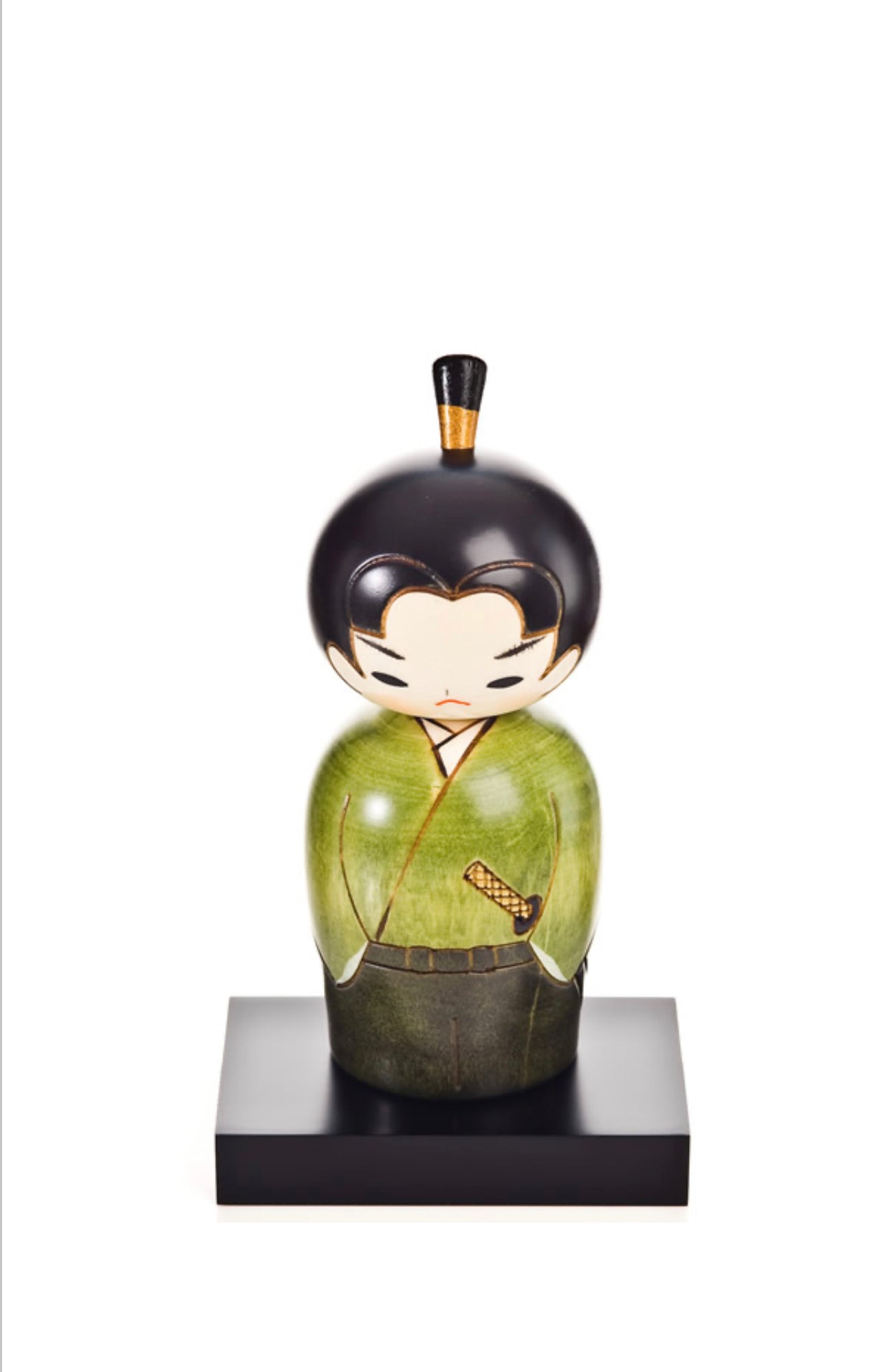 Young Samurai Japanese Warrior Kokeshi Doll