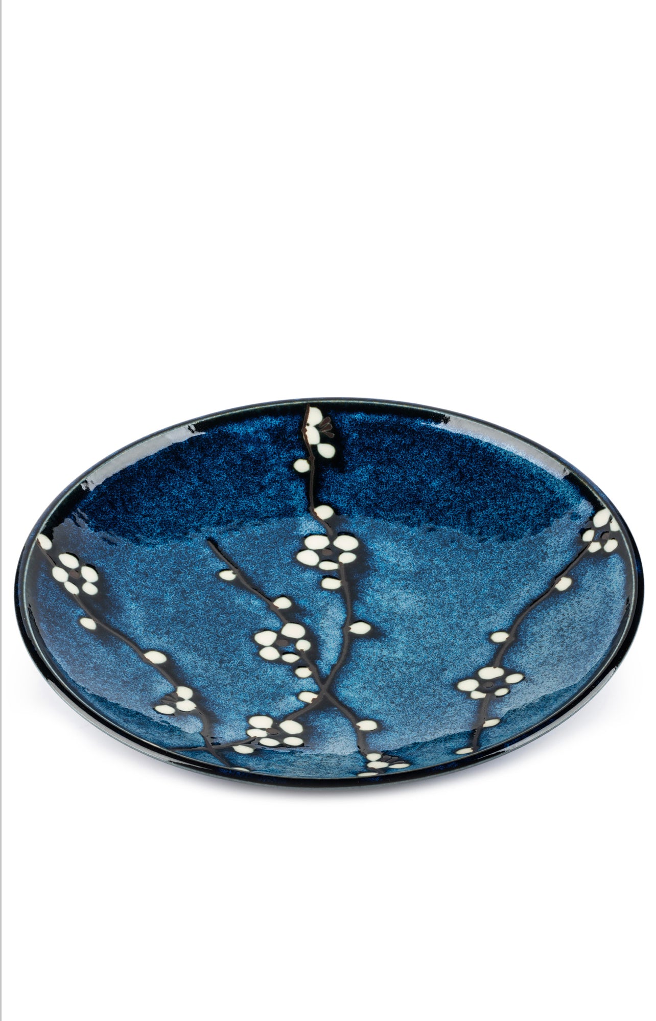 Blue Hana Cherry Blossom Japanese Plate