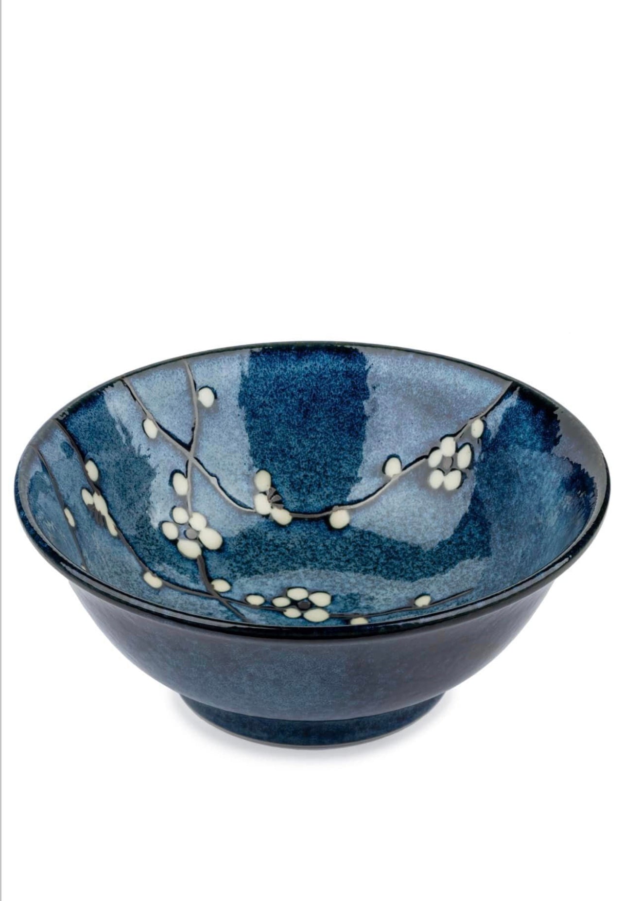 Blue Hana Cherry Blossom Japanese Ramen Bowl