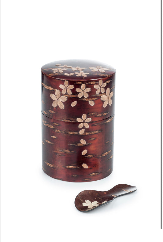 Cherry Bark Handmade Japanese Tea Caddy
