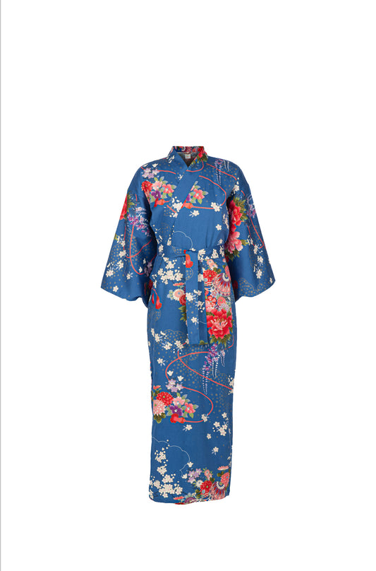 Princess Blue Age 8 to 9 Japanese Girls Kimono