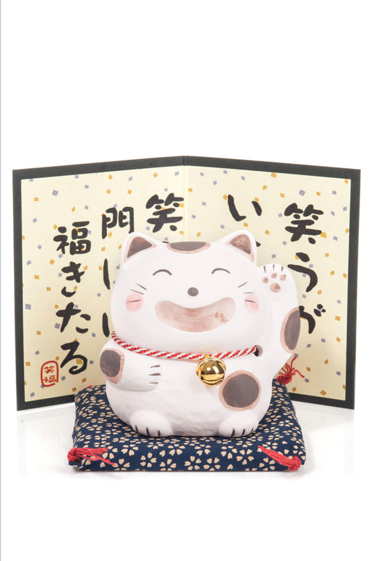 Big Smile White Japanese Lucky Cat