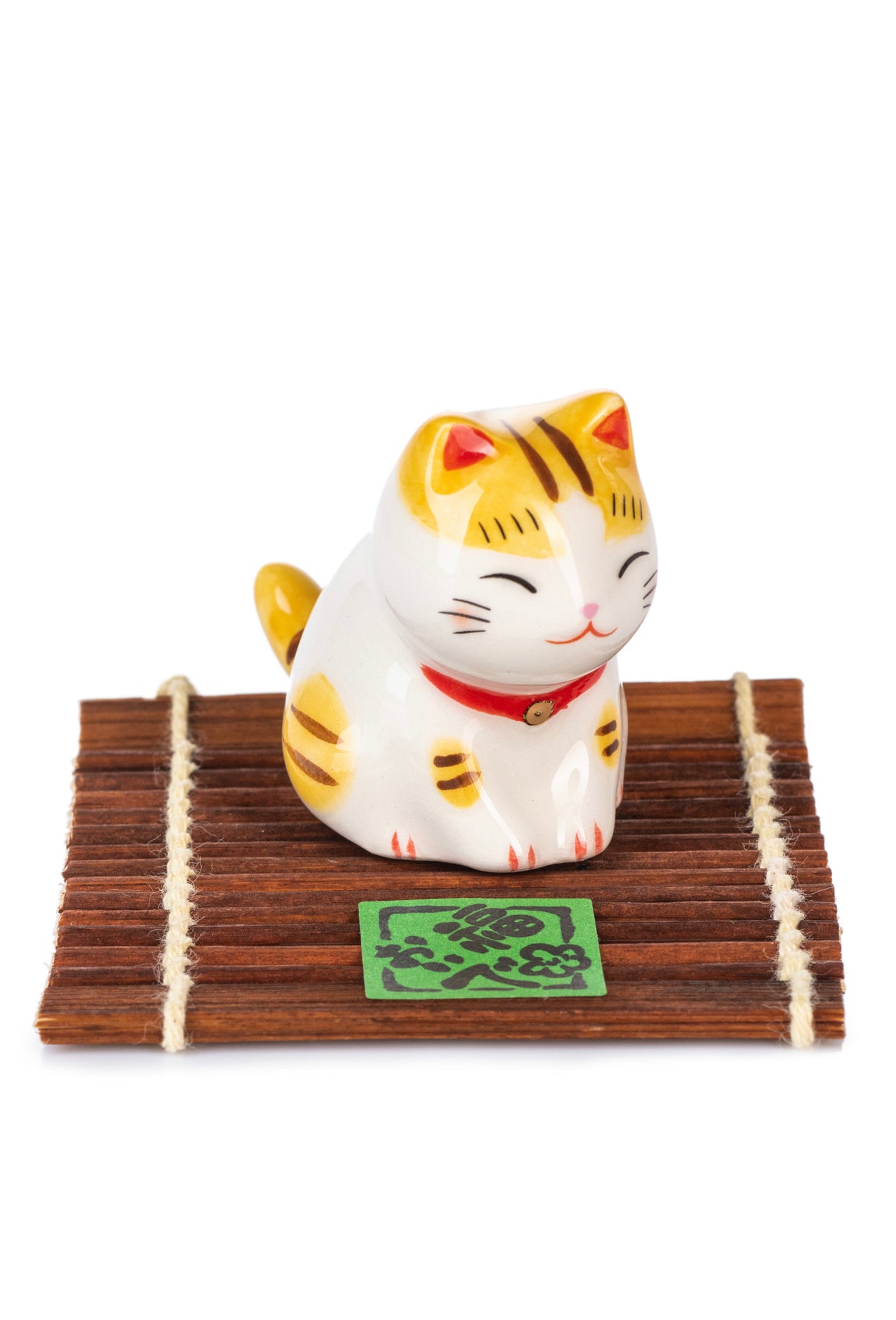 Ginger Tom Japanese Cat and Bamboo Mat