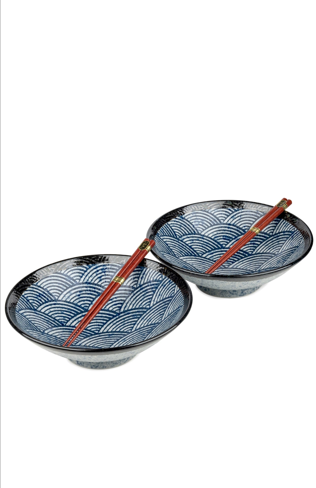 Seikaiha Japanese Ramen Noodle Bowl Set