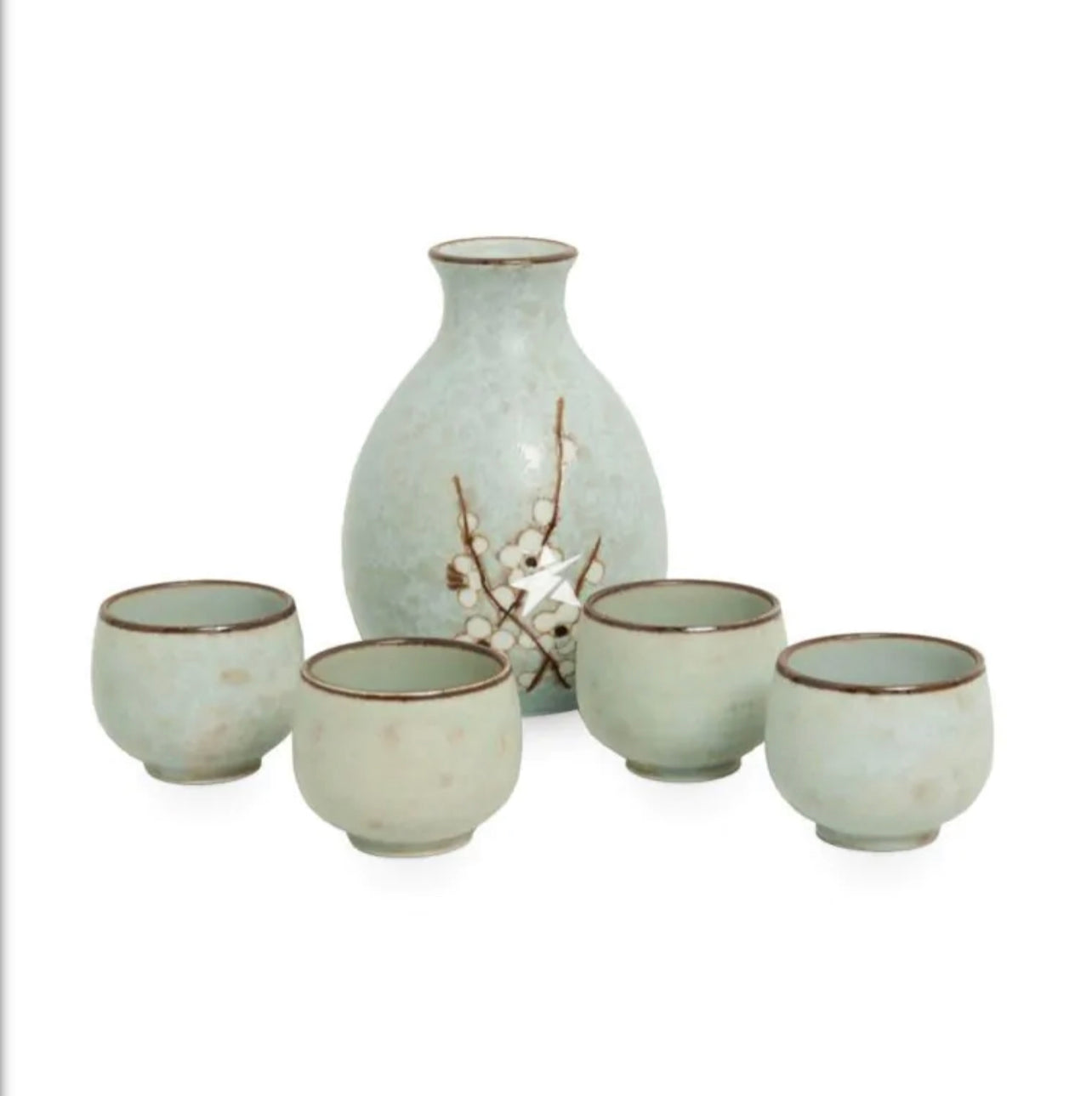 Green Hana Japanese Sake Set - Hana Light Green (300ml) 5pcs