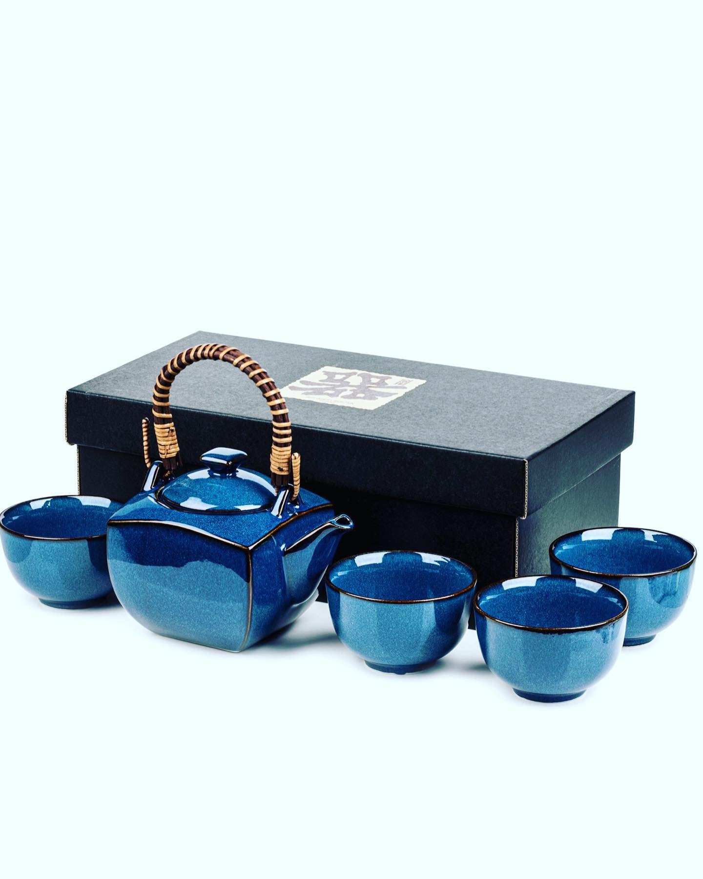 Indigo Blue Namako Japanese Teaset