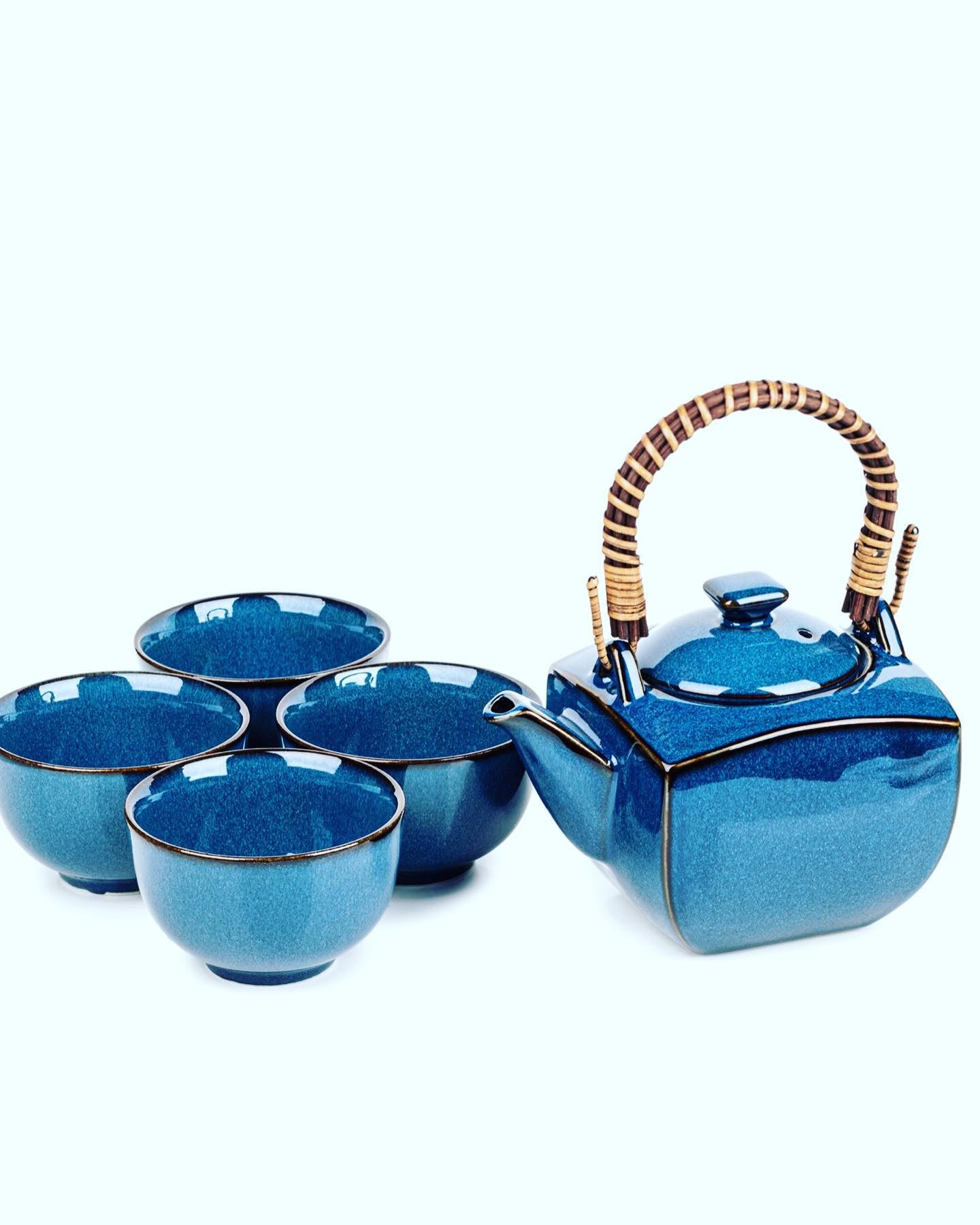 Indigo Blue Namako Japanese Teaset