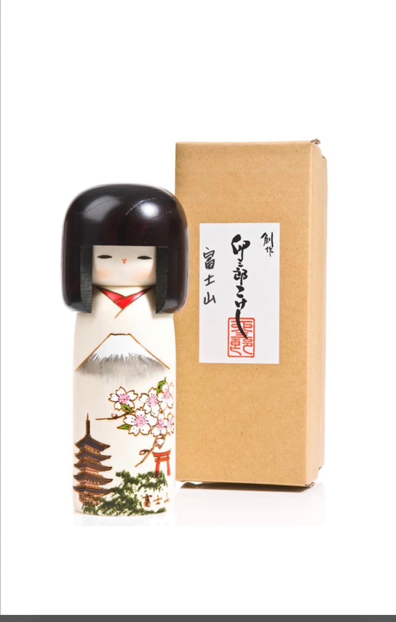 Mount Fuji Japanese Wooden Kokeshi Doll